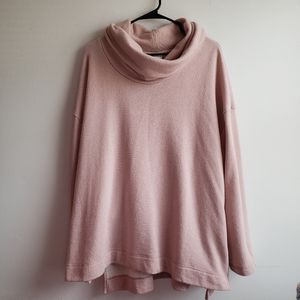 Ava & Viv 3X Sparkly Pink Turtleneck Top